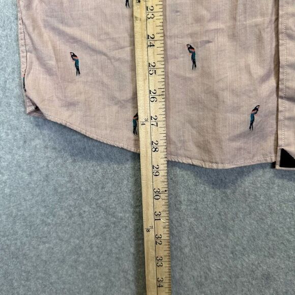 Untuckit Men’s Size Large Regular Fit Casual Button Down Shirt Red Micro Stripe - Picture 6 of 7